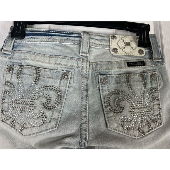 Miss Me Girls Denim Bermuda Shorts Size 14 - Picture 3 of 5